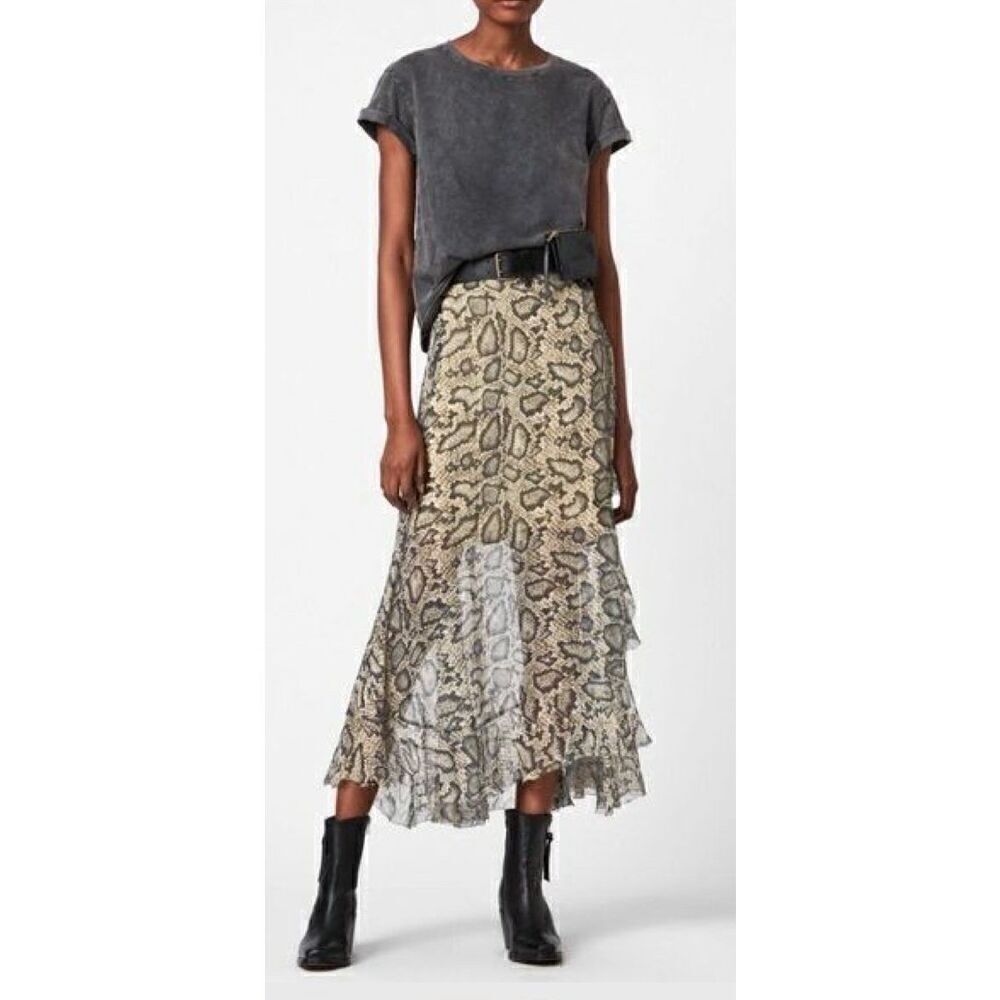 All Saints Mena Stanza Skirt in Pale Yellow NWT Size 0
